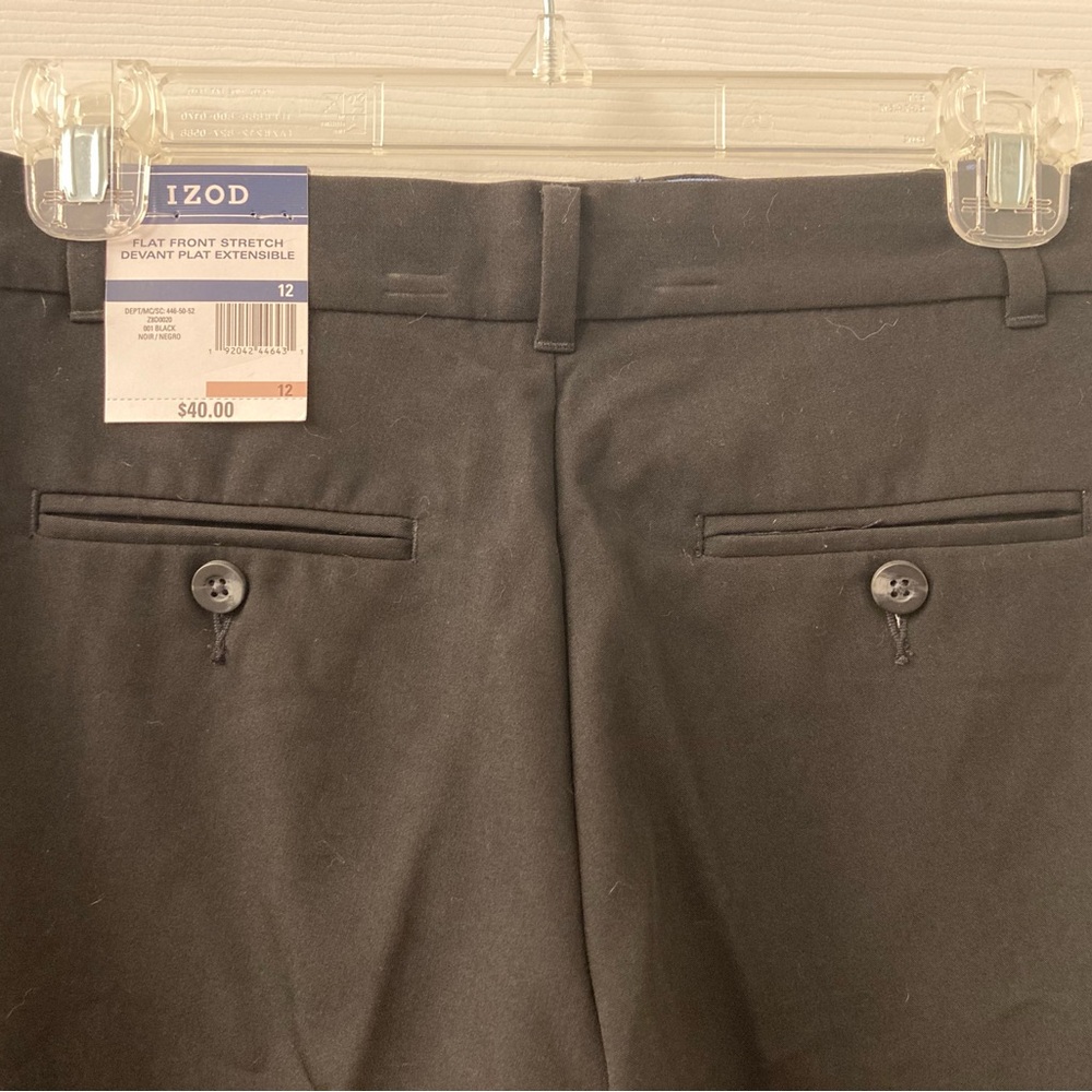 Boys’ IZOD Black Long Dress Pants - Sz 12 (NWT)